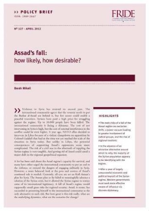 Assad's fall: how likely, how desirable?