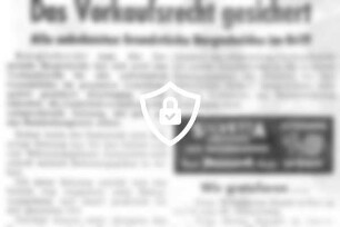 Das Vorkaufsrecht gesichert
