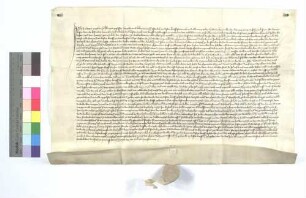 Erblehensrevers Rüdiger Zieglers von Illingen um 1/4 des Burghofs dort, aus dem er dem Kloster Maulbronn jährlich 4 Malter Roggen, 7 Malter Dinkel und soviel Hafer (Habern) zu entrichten hat.
