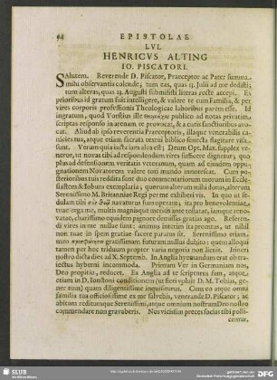 LVI. Henricus Alting. Jo. Piscatori