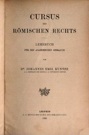 Institutionen und Geschichte des römischen Rechts, 1