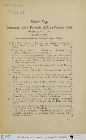 Ester Tag: Donnerstag, den 1. Dezember 1927 (Nr. 1-220)