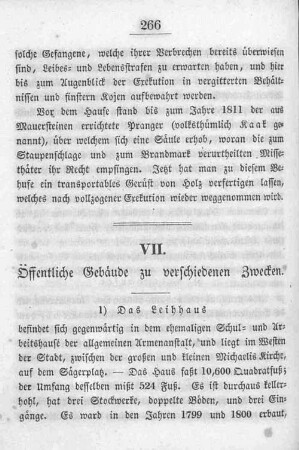 VII. Öffentliche Gebäude zu verschiedenen Zwecken.