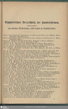 Handelsregister : Alphabetisches Verzeichniß der Handelsfirmen