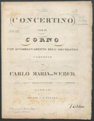 Concertino Per Il Corno Con Accompagnamento Dell' Orchestro : Op. 45