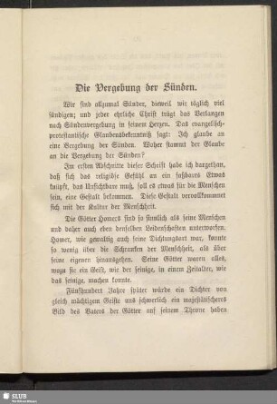 Die Vergebung der Sünden