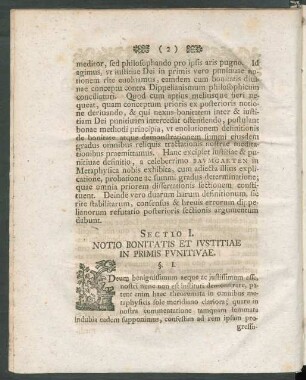 Sectio. I. Notio Bonitatis Et Iustitiae In Primis Punitivae.
