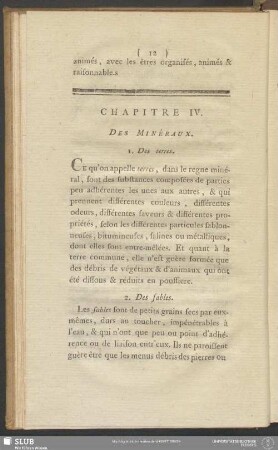 Chapitre IV. Des Minéraux
