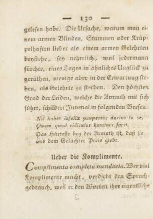 Ueber die Komplimente.