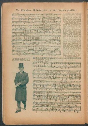 Mr. Woodrow Wilson, autor de una canción patriótica - "A las armas por la patria"