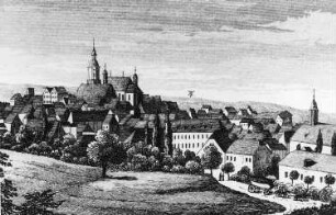 Oschatz. Stadtansicht, aus: Schiffner 1840