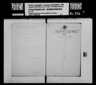 Vermögensübergabe des Josef Korn in Vilsingen an seinen Sohn Jakob