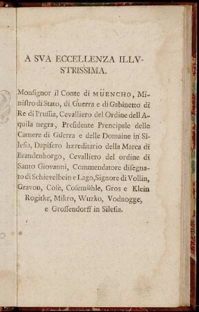 A Sua Eccellenza Illustrissima.