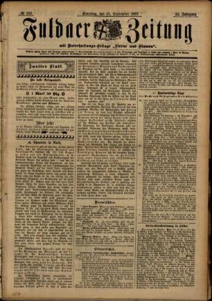 Zweite Ausgabe vom Samstag, den 25. September 1897.