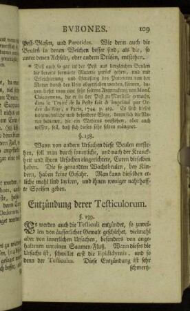 Entzündung derer Testiculorum.