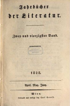 Jahrbücher der Literatur, 42. 1828