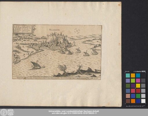 Conterfactvr Der Stadt Vnd Vöstvng Griechisch Weissenbvrg, Vom Tvrcke[n] eingenom[m]en. An[n]o. 1521