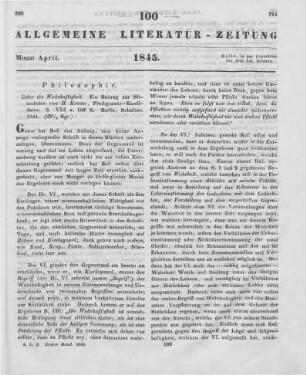 Krause, H.: Ueber die Wahrhaftigkeit. Ein Beitrag zur Sittenlehre. Berlin: Schultze 1844