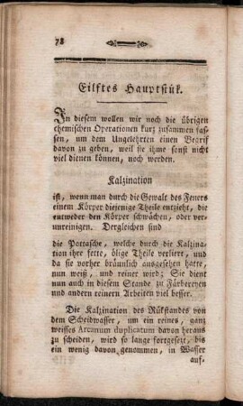 Eilftes Hauptstük. In diesem wollen wir noch die übrigen chemischen Operationen kurz zusammen fassen,[...]