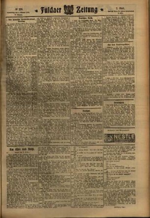 Zweite Ausgabe vom Donnerstag, den 06. Oktober 1910.