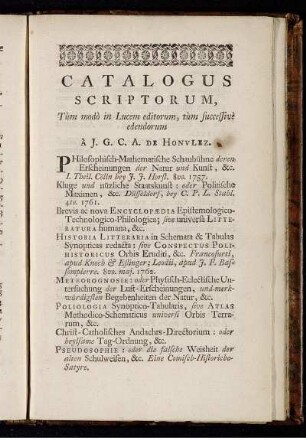 Catalogus scriptorum,...