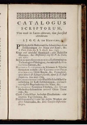 Catalogus scriptorum,...