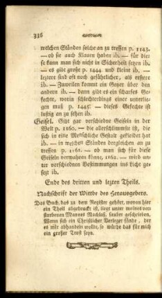 Nachschrift der Wittbe des Herausgebers.