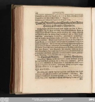 Von Gottes Gnaden Christian der Ander Hertzog zu Sachsen, Churfürst [et]c.
