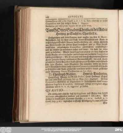 Von Gottes Gnaden Christian der Ander Hertzog zu Sachsen, Churfürst [et]c.
