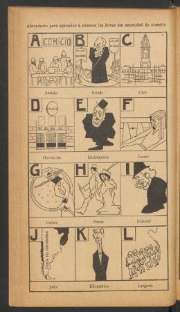 Abecedario para aprender á conocer las letras sin necesidad de maestro - [Cómic]