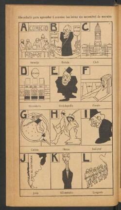 Abecedario para aprender á conocer las letras sin necesidad de maestro - [Cómic]