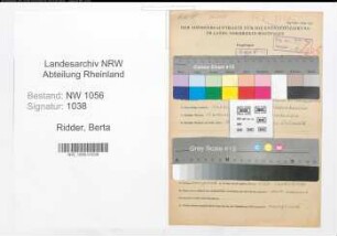 Entnazifizierung Berta Ridder , geb. 07.12.1903 (Lehrerin)