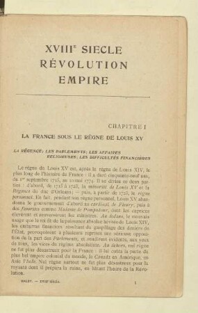 La France sous le règne de Louis XV