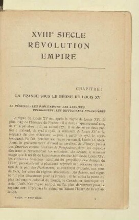 La France sous le règne de Louis XV