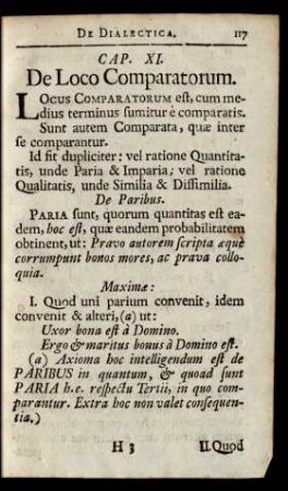 Cap. XI. De Loco Comparatorum.
