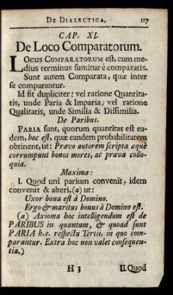 Cap. XI. De Loco Comparatorum.