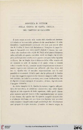 20: Scoperta di pitture nella cripta di Santa Cecilia nel cimitero di Callisto