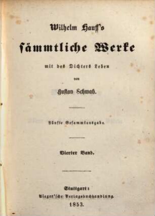 Wilhelm Hauff's sämtliche Werke, 4