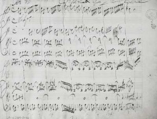 Konzert für Violine solo d-Moll, RV 237 : Vivaldi, Antonio: Konzert für Violine solo d-Moll, RV 237, gewidmet Johann Georg Pisendel. 1717? 1. Partiturseite mit Titelzeile. Autograph; 23,8 x 31 cm. Dresden: SLUB Mus.2389-O-46