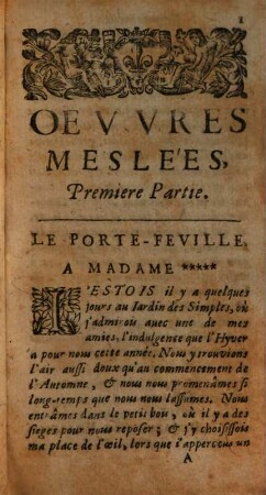 Oeuvres Meslées De Madame De Villedieu. 1