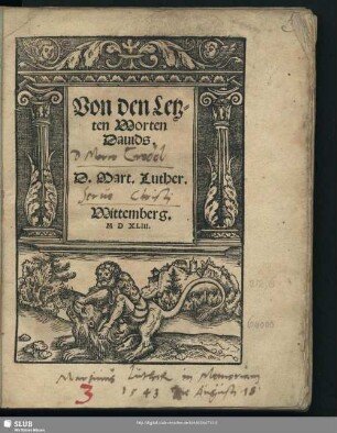 Von den Letz=ten Worten Dauids.