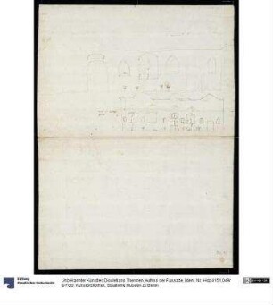 Diocletians Thermen, Aufriss der Fassade