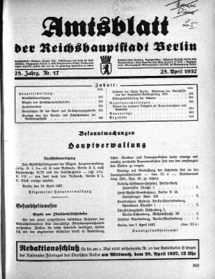 1937,17: Nr. 17, 25. April 1937