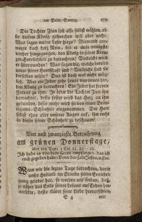 Vier und zwanzigste Betrachtung am grünen Donnerstage, [...]