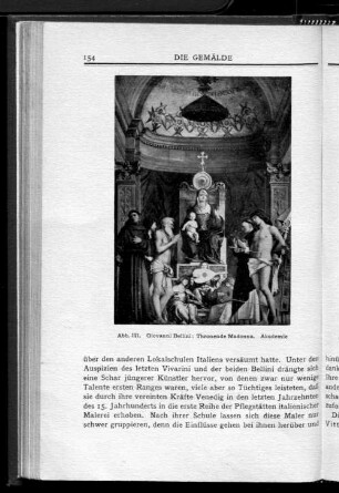 Abb. 121. Giovanni Bellini: Thronende Madonna. Akademie
