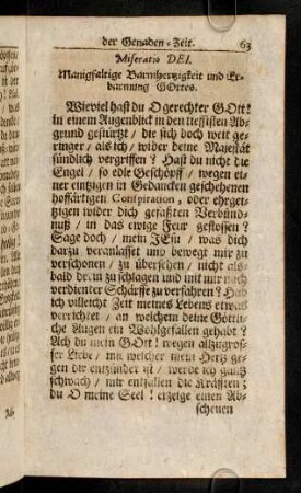 63-75, Miseratio DEI. Manigfaltige Barmherzigkeit und Erbarmung Gottes. ...
