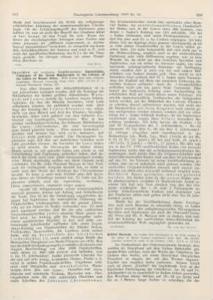 557-558 [Rezension] Spyridon, Eustratiades, Catalogue of the Greek Manuscripts in the Library of the Laura on Mount Athos