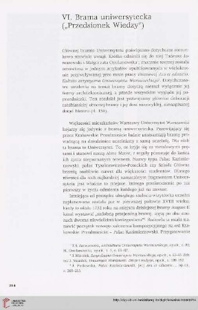 VI. Brama uniwersytecka („Przedsionek Wiedzy“)
