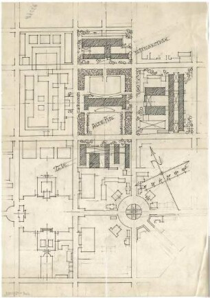 Döllgast, Hans; München; Alte Pinakothek, Wiederaufbau - Lageplan