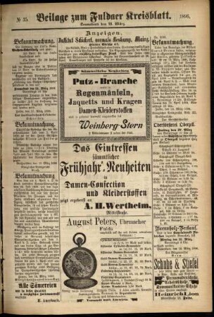 Zweite Ausgabe vom Samstag, den 21. März 1896.